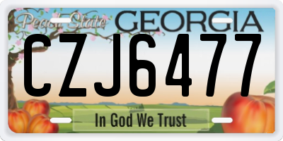 GA license plate CZJ6477