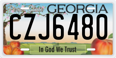 GA license plate CZJ6480