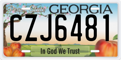 GA license plate CZJ6481