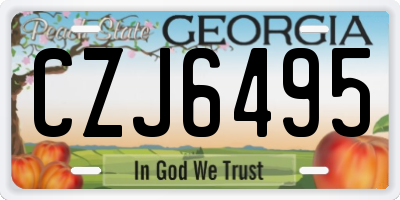 GA license plate CZJ6495