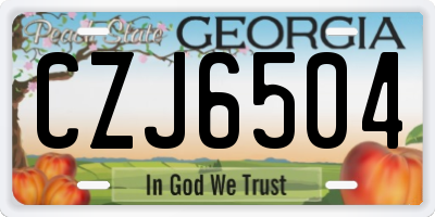 GA license plate CZJ6504