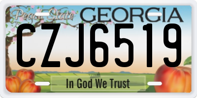 GA license plate CZJ6519