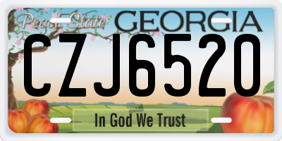 GA license plate CZJ6520