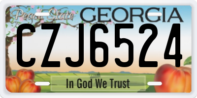 GA license plate CZJ6524