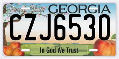 GA license plate CZJ6530