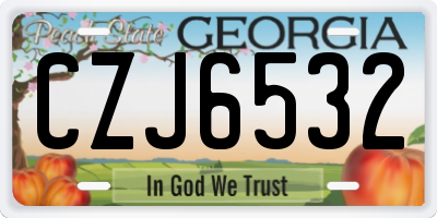 GA license plate CZJ6532