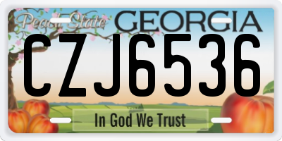GA license plate CZJ6536