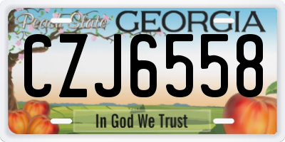 GA license plate CZJ6558