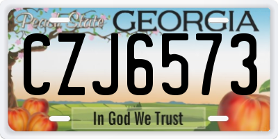 GA license plate CZJ6573