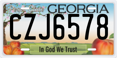 GA license plate CZJ6578