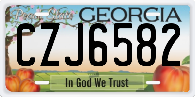 GA license plate CZJ6582