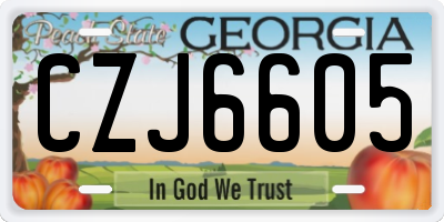 GA license plate CZJ6605