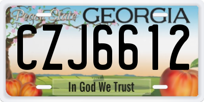 GA license plate CZJ6612