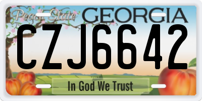 GA license plate CZJ6642