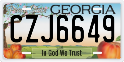 GA license plate CZJ6649