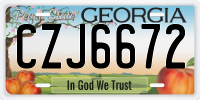 GA license plate CZJ6672