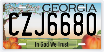 GA license plate CZJ6680