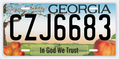 GA license plate CZJ6683