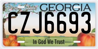 GA license plate CZJ6693