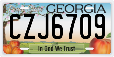 GA license plate CZJ6709