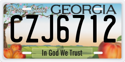 GA license plate CZJ6712