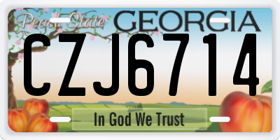 GA license plate CZJ6714
