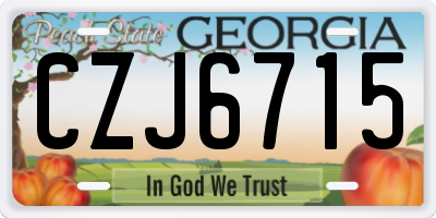 GA license plate CZJ6715