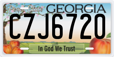GA license plate CZJ6720