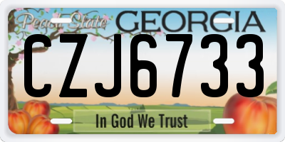GA license plate CZJ6733