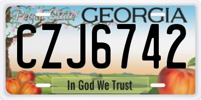 GA license plate CZJ6742