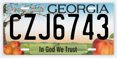 GA license plate CZJ6743