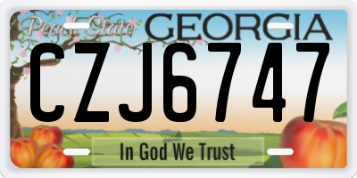 GA license plate CZJ6747