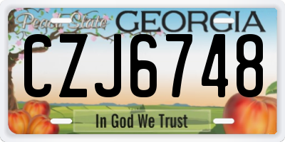 GA license plate CZJ6748