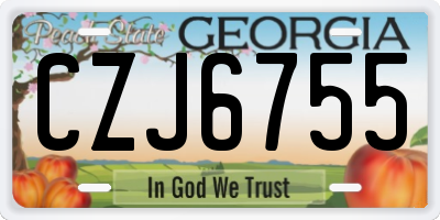 GA license plate CZJ6755