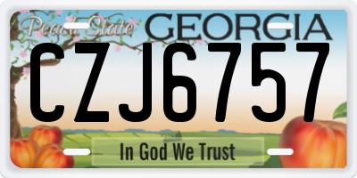 GA license plate CZJ6757