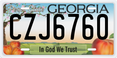GA license plate CZJ6760