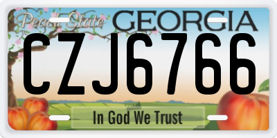 GA license plate CZJ6766