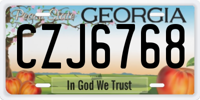 GA license plate CZJ6768