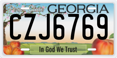 GA license plate CZJ6769