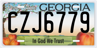 GA license plate CZJ6779