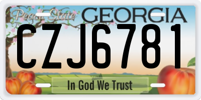 GA license plate CZJ6781