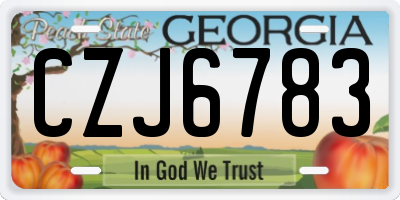 GA license plate CZJ6783