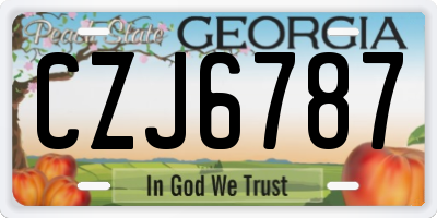 GA license plate CZJ6787