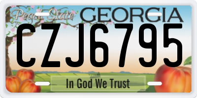 GA license plate CZJ6795