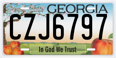 GA license plate CZJ6797