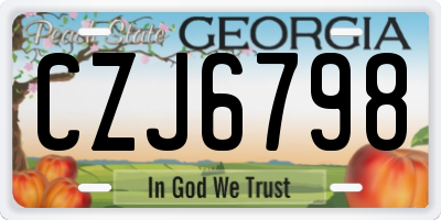 GA license plate CZJ6798
