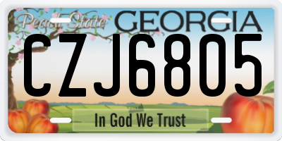 GA license plate CZJ6805