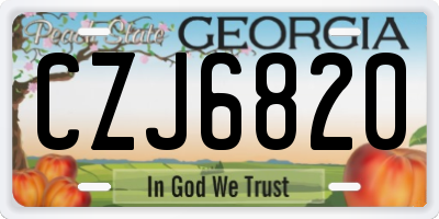 GA license plate CZJ6820