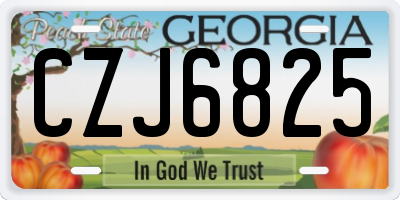 GA license plate CZJ6825