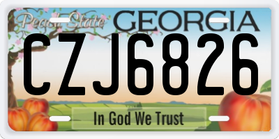 GA license plate CZJ6826